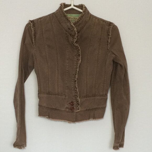 Miss Me Womens Jacket Medium Brown Long Sleeve Button Closure - Picture 1 of 7